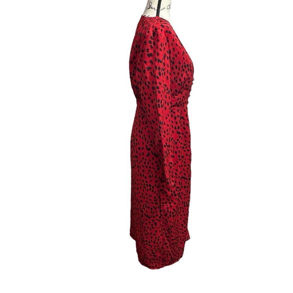 Revolve Rahi Red Leopard Crepe Midi Dress, S - Picture 3 of 12